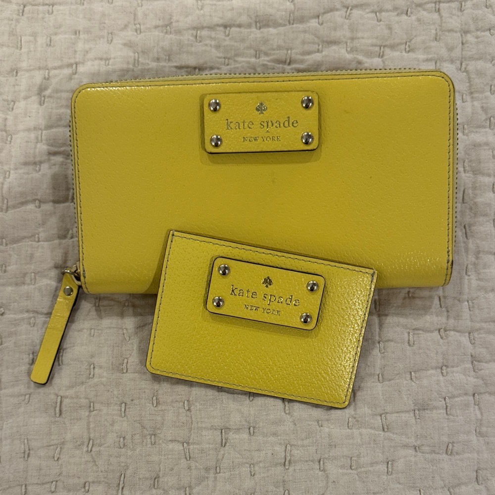 Kate Spade Vibrant Yellow Wallet and Card Holder
